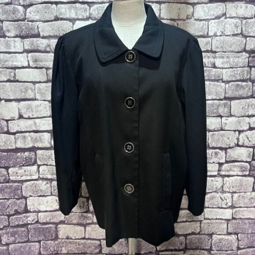 Dialogue Black Fully Lined Long Sleeve Jacket Size XL